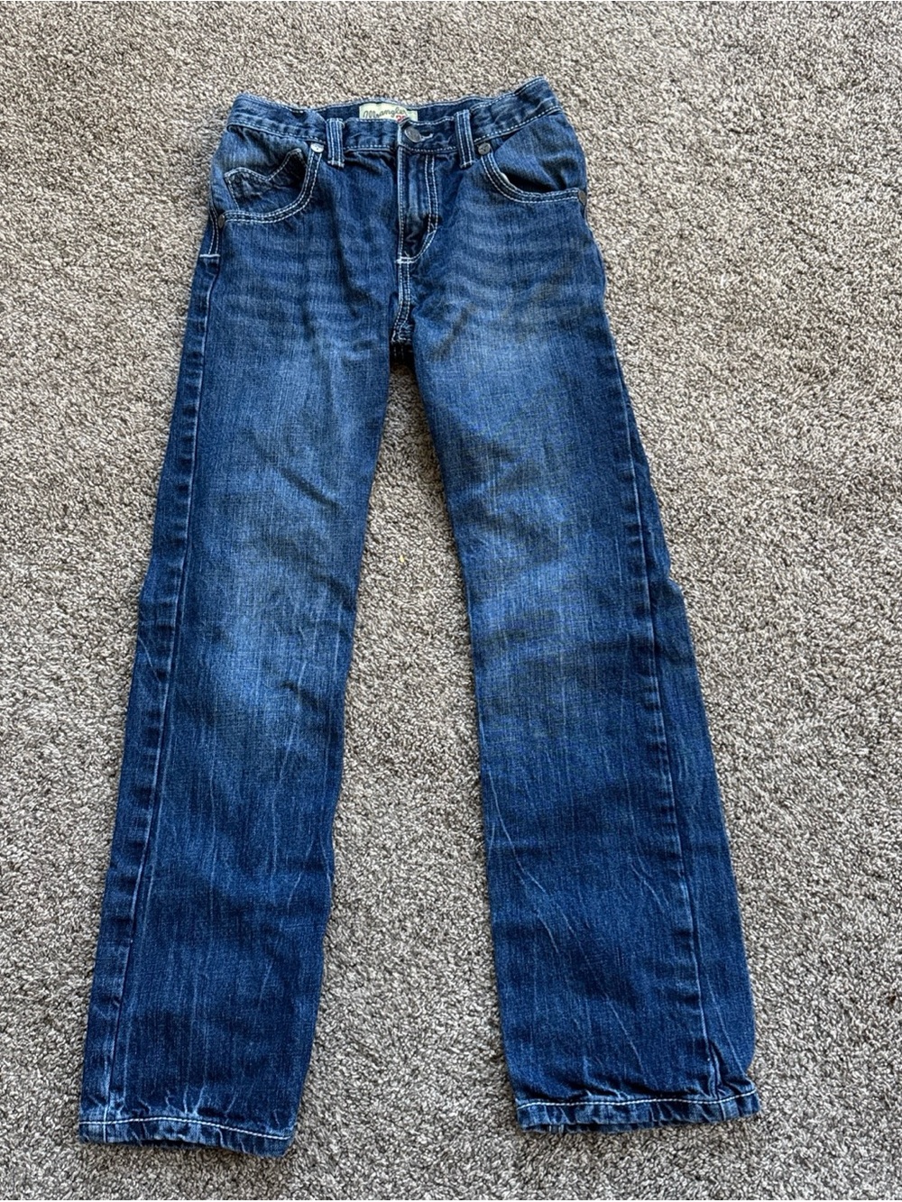 Wrangler 20X Boys 12 Regular Classic Dark Wash Bootcut Jeans 100% Cotton EUC